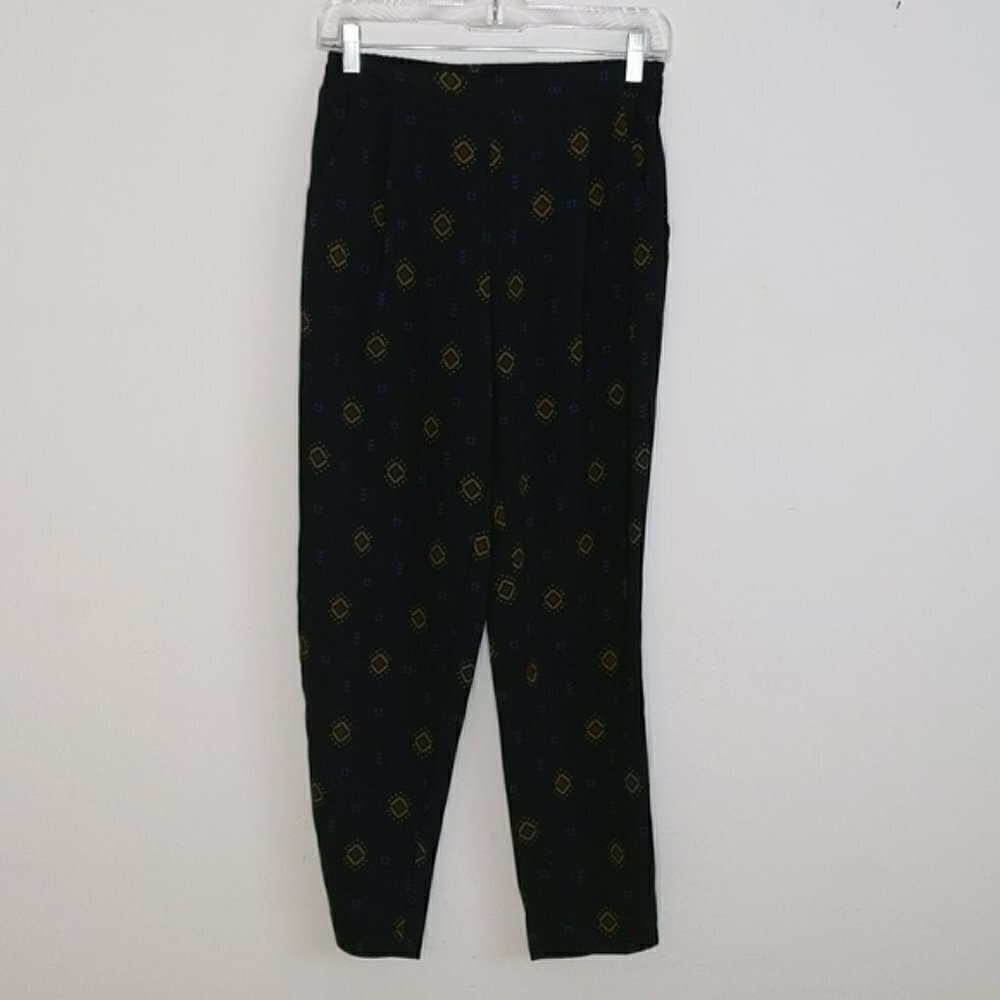 H&M Navy Blue Boho Pattern Trouser Pants
